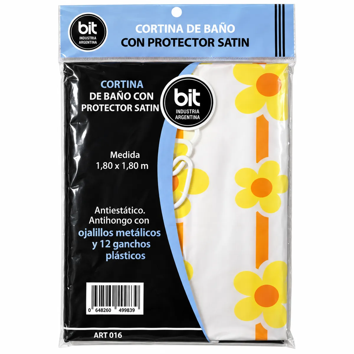 CORTINA DE BAÑO CON PROTECTOR SATIN 180X180