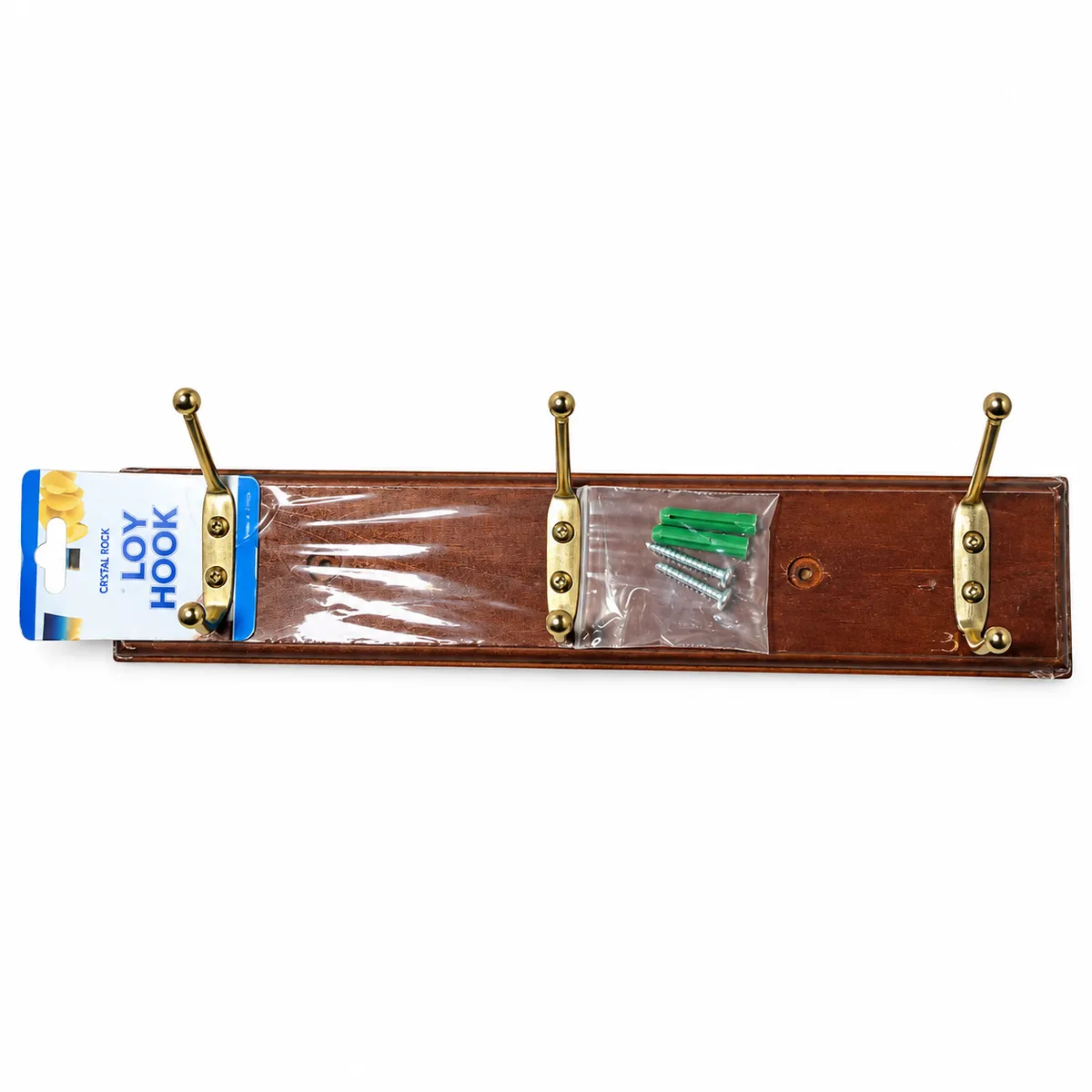 PERCHERO DE PARED MADERA Y METAL X 3
