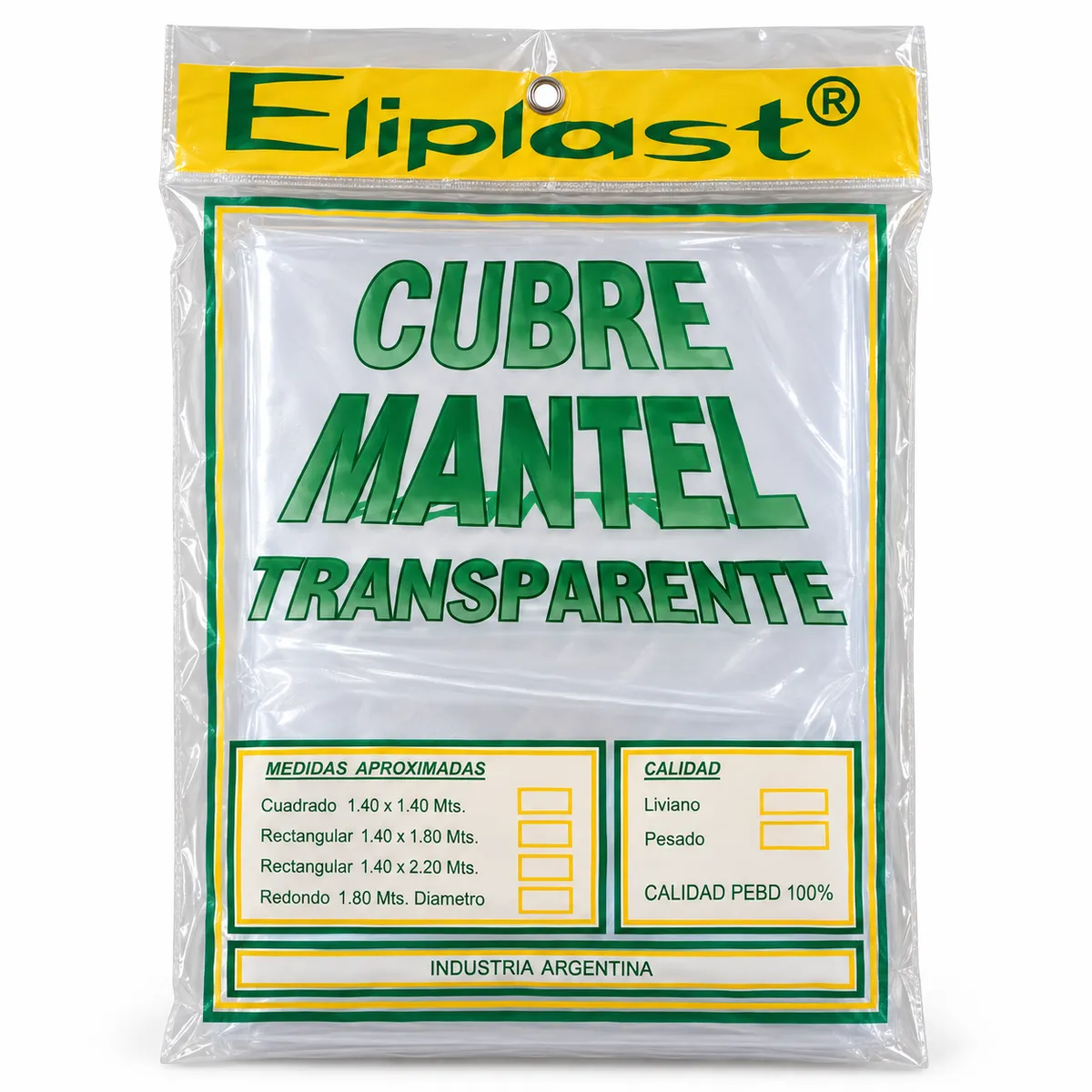CUBRE MANTEL TRANSPARENTE 140X220 