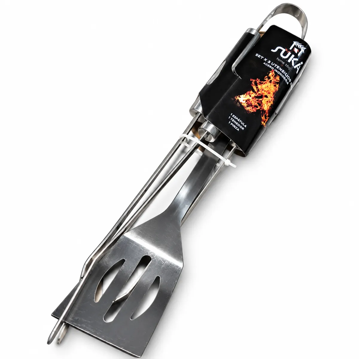SET X 3 UTENSILIOS BBQ PARRILLA