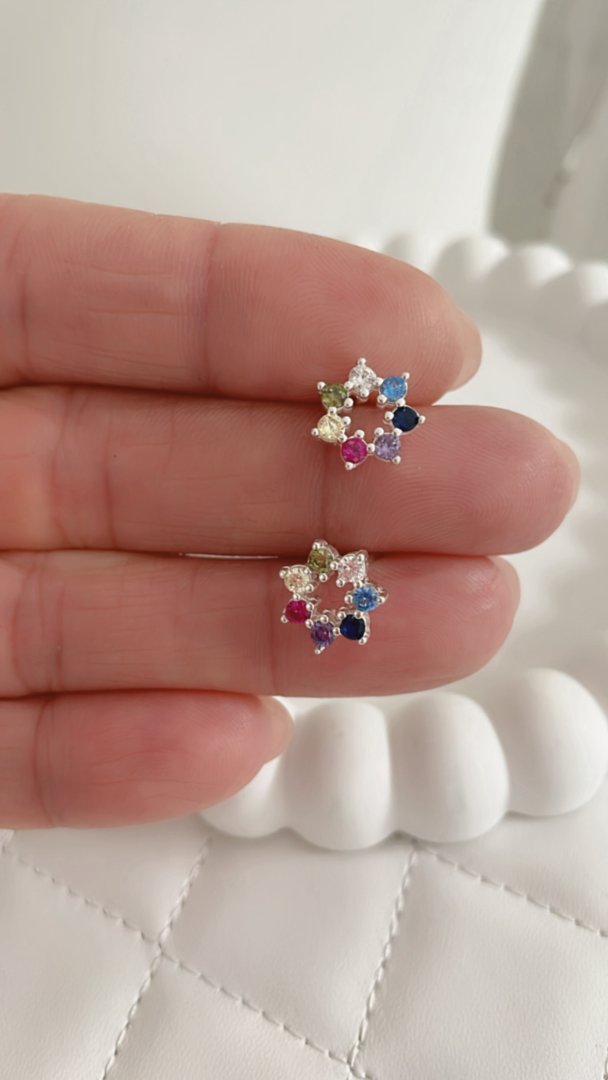 Aros Pasantes Flores Color
