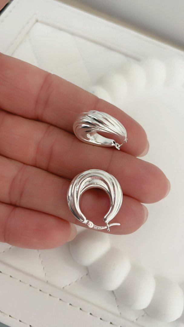 Aros Argollas Infladas Labradas