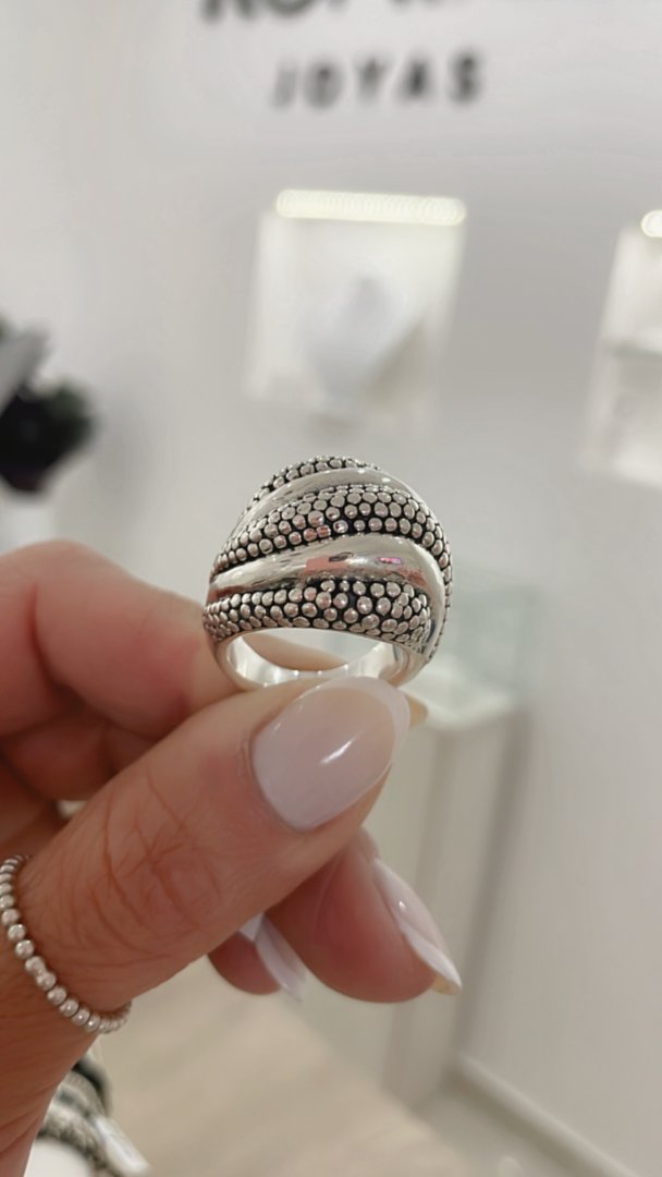 Anillo Bombé Textura Inflado