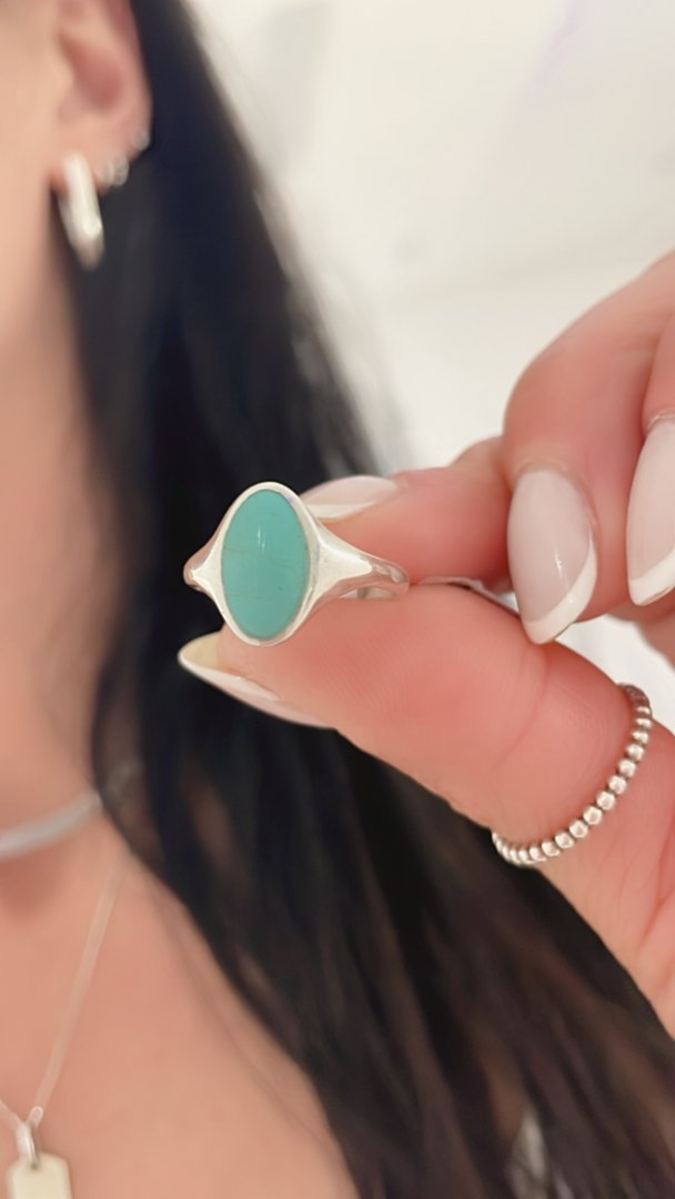 Anillo Oval Aqua