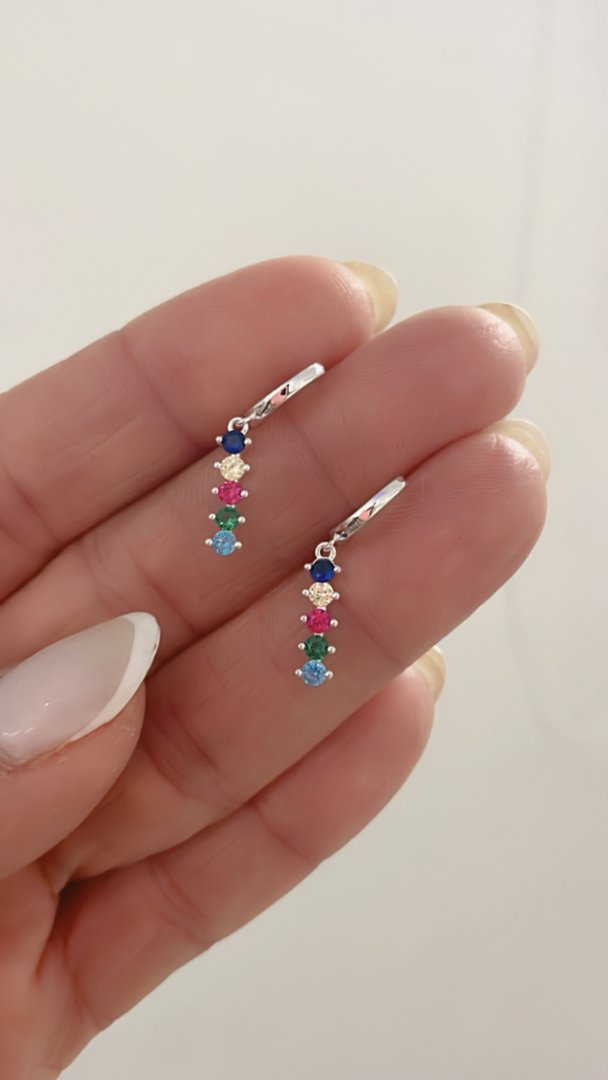 Aros Argollas Color Colgante