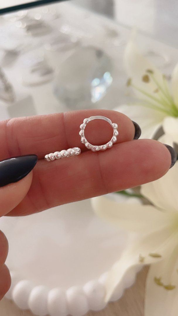 Aros Argollas Mini Bolitas