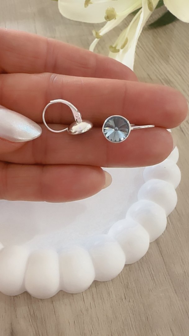 Aros Brisura Swarovski Celeste