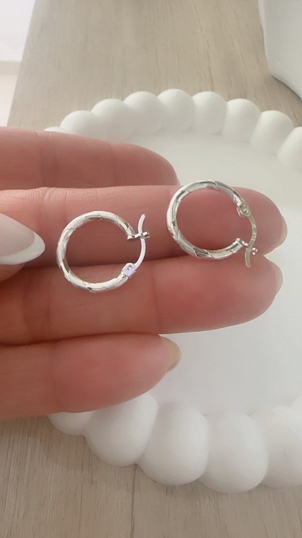 Aros Argollas Facetadas Italianas