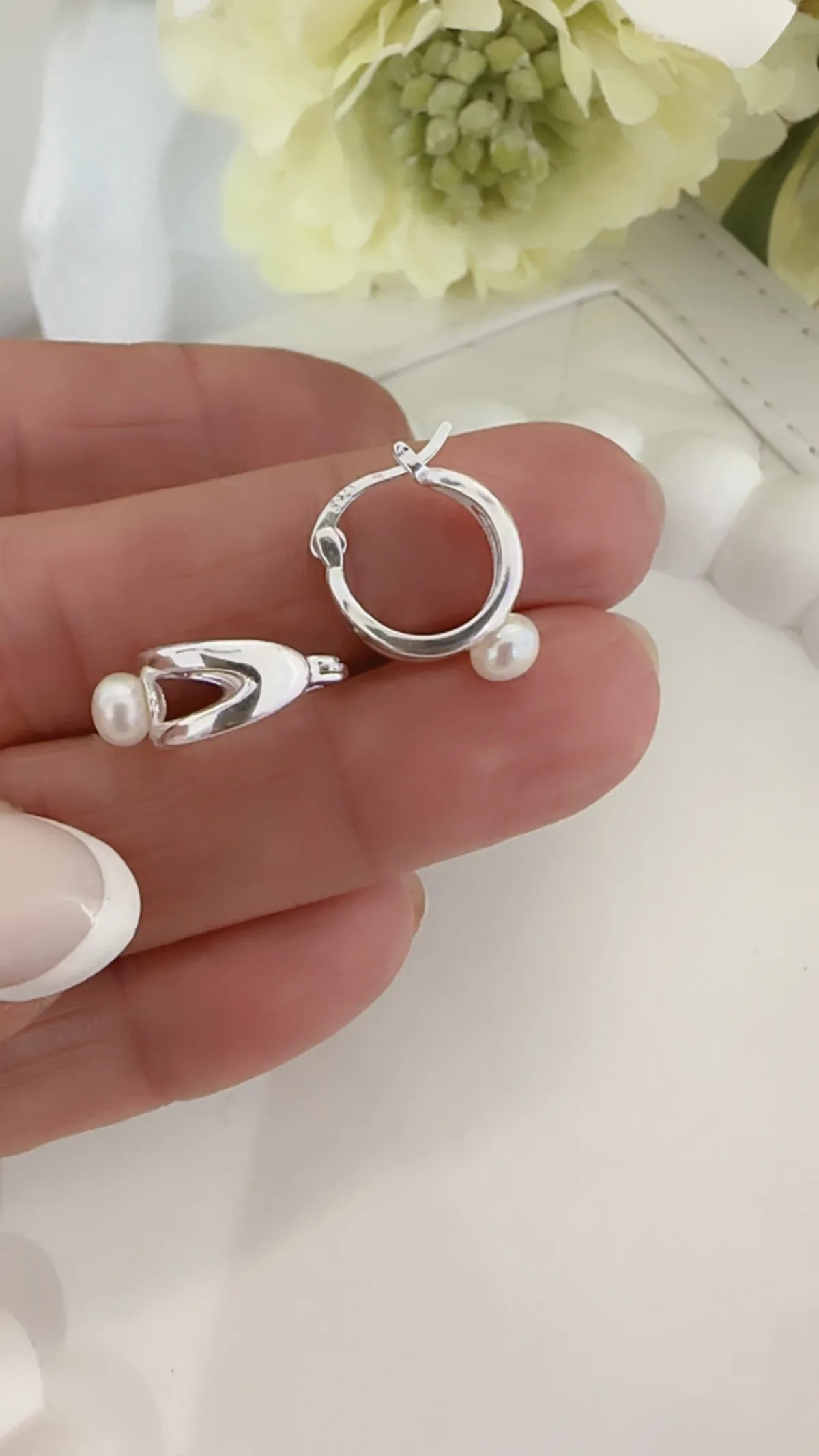 Aros Argollas Perlas de Cultivo
